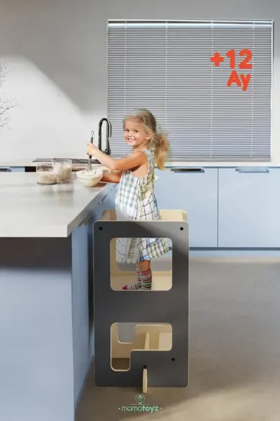 Turn de invatare MamaToyz Kule Flip multifunctional gri
