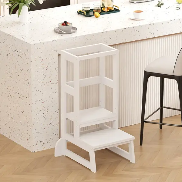 Turn de invatare pentru copii Chiquel pakoworld, stil Montessori, din lemn, pe culoare alba, 45.7x51x90cm Turn de învățare pentru copii Chiquel pakoworld, stil Montessori, din lemn, pe culoare albă, 45.7 x 51 x 90 cm