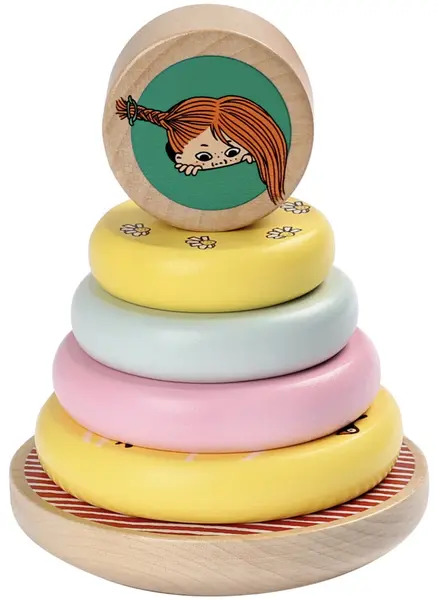 Turn de lemn cu inele Pippi - Pippi Șosețica
