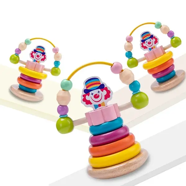 Turn Montessori de stivuit din lemn cu labirint motricitate ZukiToys