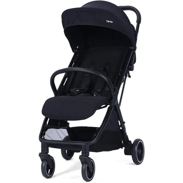 U-GROW Carucior sport pentru bebelusi cu sistem autofold U-Grow, de la nastere, pana la 22 kg, Negru