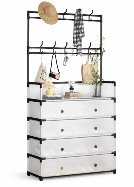 UB Dulap tip cuier multifunctional cu 3 sertare si suport haine 60 × 30 × 172 cm