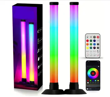 UB Set 2 lampi LED smart RGB cu lumina ambientala sincronizare muzicala WiFi Mutiple Moduri Aplicatie Pentru Filme Gaming Negru