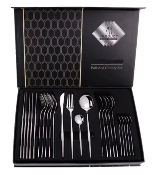 UB Set de 24 tacamuri elegante si rafinate cu un finisaj luxos ARGINTII