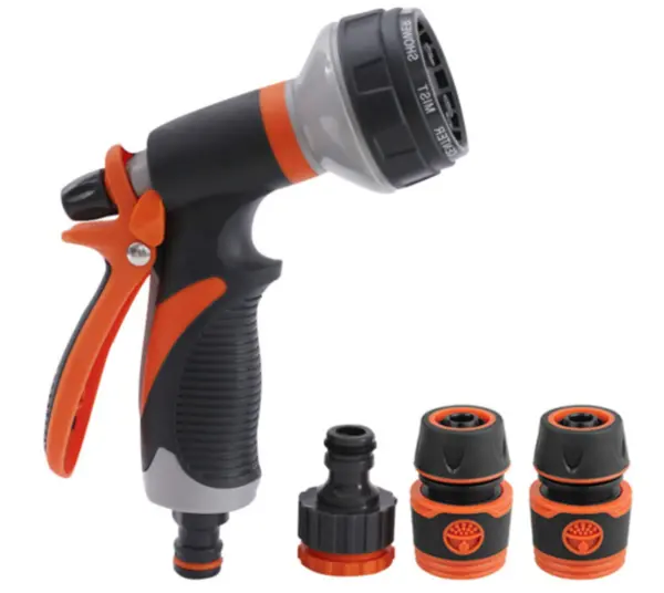 UB Set pistol irigat gradina 8 moduri VERDE + mufa rapida 1/2+3/4+ 1 conector MX1003