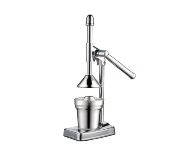 UB Storcator manual pentru fructe tip presa din inox cu recipient si strecuratoare inclusa argintiu