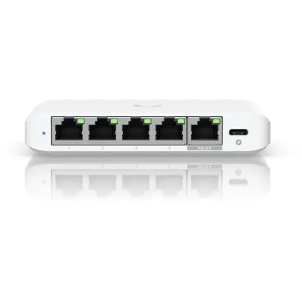 UBIQUITI Switch Ubiquiti USW-FLEX-2.5G-5-EU, 5 porturi 100 / 1000 / 2500 Mbps, cu management, Alb