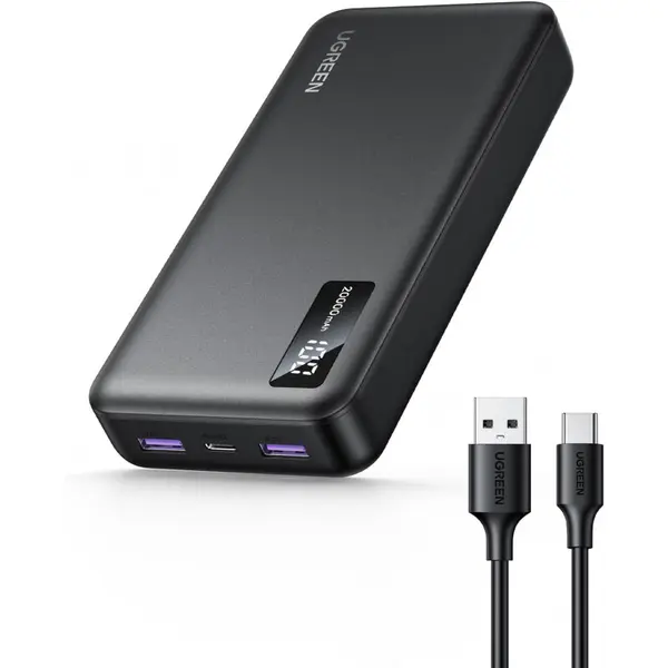 Ugreen Acumulator Extern Ugreen PB312, 20000mAh, 22.5W, 1 x USB Type-C input, 1 x USB Type-C output, 2 x USB output, Gri, 25683 - 6941876226832