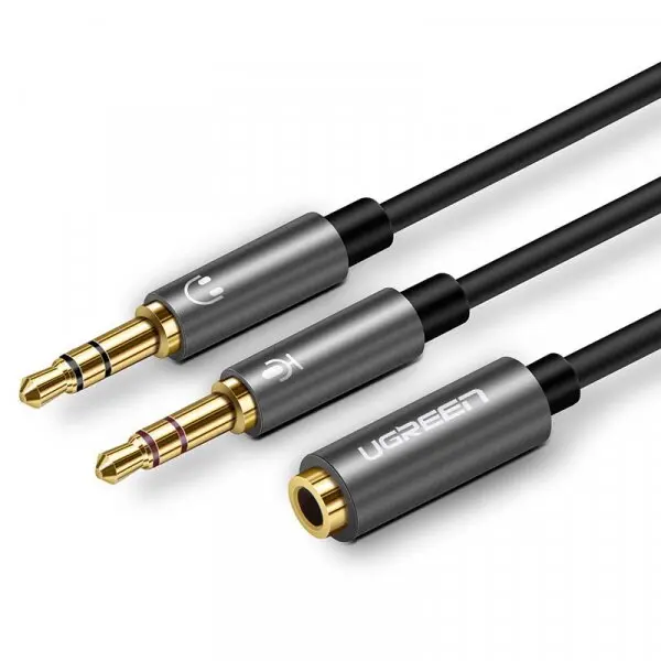 Ugreen Adaptor Audio 3.5mm - 2 x 3.5mm UGREEN AV140, 0.20m, Negru