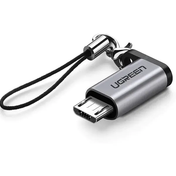 Ugreen Adaptor Micro-USB la Type-C, FCP, QC 2.0,480Mbps, Ugreen (50590), Gray