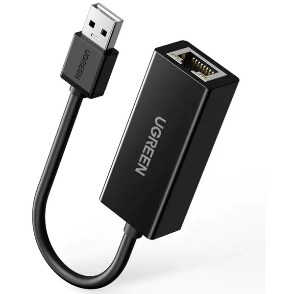 Ugreen ADAPTOR RETEA Ugreen, CR110 USB 2.0 to RJ-45 10/100 Mbps Adapter, LED, negru