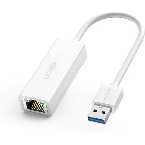 Ugreen ADAPTOR RETEA Ugreen, CR111 USB to RJ-45 Gigabit LAN Adapter, LED, alb
