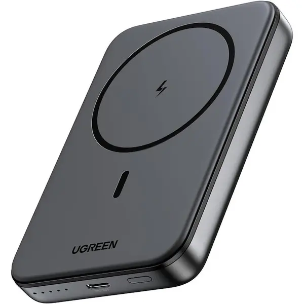 Ugreen Baterie externa Ugreen Magnetic 10.000 mAh, Wireless, PD 20W, USB-C, Negru