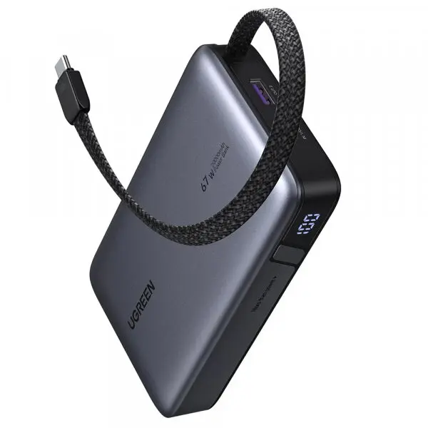 Ugreen Baterie Externa UGREEN PB550, 20000mAh, 67W, QC + PD, 1 x USB-A - 2 x USB-C, Gri