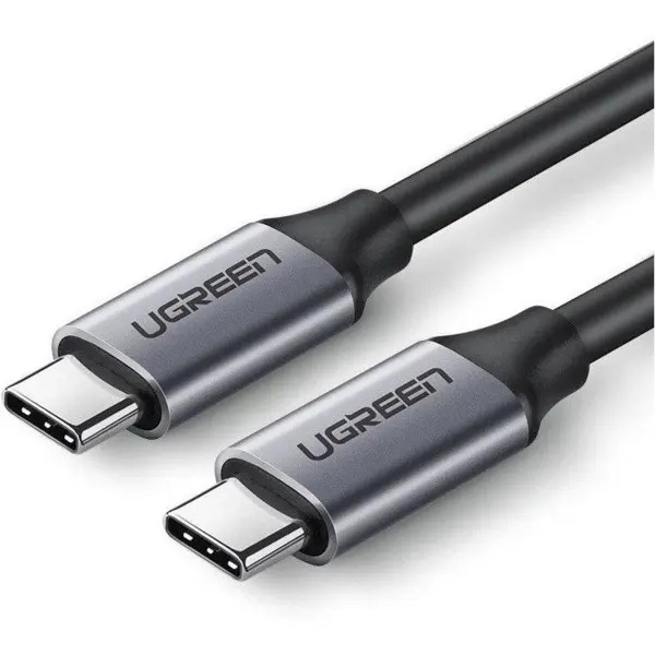 Ugreen CABLU alimentare si date Ugreen, US161, Fast Charging pt. smartphone,USB Type-C la USB Type-C 60W/3A, USB 3.1, 5Gbps,nickel plating, PVC,1.5m,gri