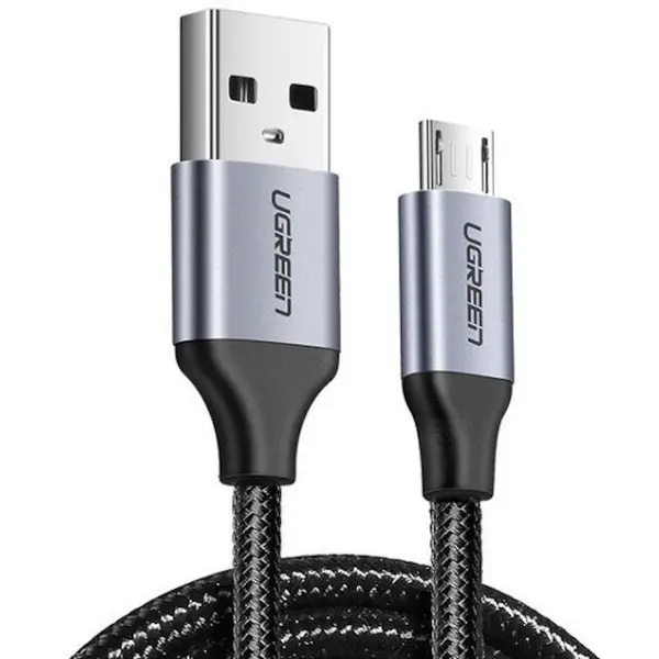 Ugreen CABLU alimentare si date Ugreen, US290, Fast Charging Data Cable pt. smartphone, USB la Micro-USB, braided, 1m, negru