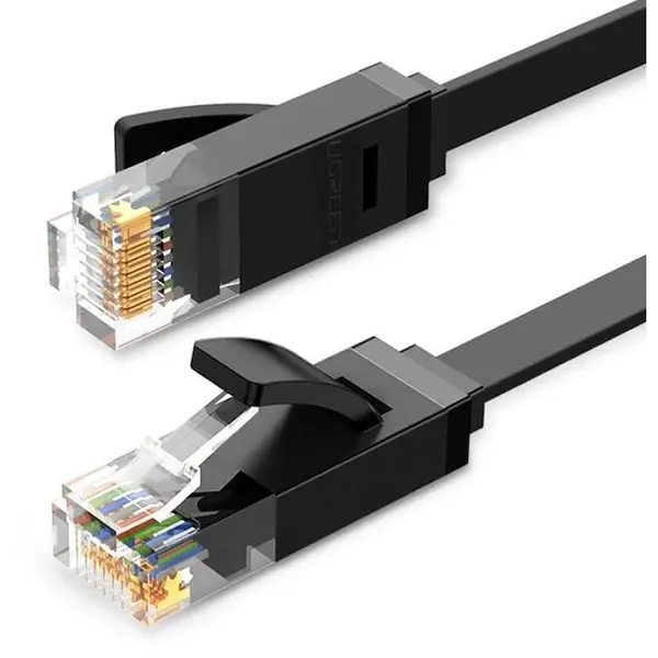 Ugreen Cablu retea UGREEN NW102 Ethernet Cat. 6, mufat 2xRJ45, UTP, Flat, lungime 1m, Negru