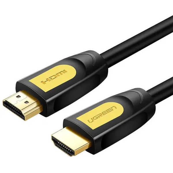 Ugreen CABLU video Ugreen, HD101 HDMI (T) la HDMI (T), rezolutie maxima 4K UHD (3840 x 2160) la 60 Hz, round cable, conectori auriti, 2m, galben + negru 10129 - 6957303811298