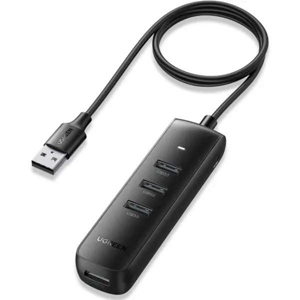 Ugreen HUB extern Ugreen, CM416 porturi USB: USB 3.0 x 4, conectare prin USB 3.0, lungime 1 m, negru, 80657