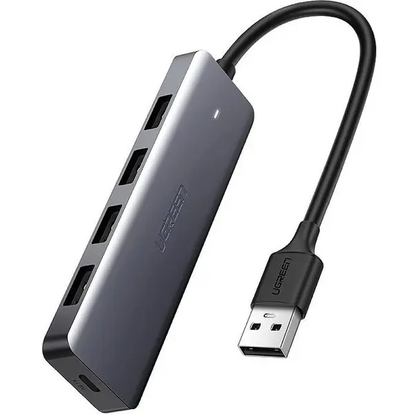 Ugreen Hub Ugreen multiport 4-in-1, cu USB 3.2 la 4 XUSB3.2,1X TypeC, Gri