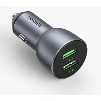 Ugreen Incarcator auto rapid Ugreen 2x USB 36W incarcare rapida SCP FCP AFC gri (CD213 10144)