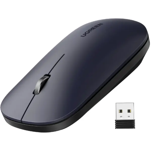 Ugreen MOUSE Ugreen, MU001, wireless 2.4GHz, pt. PC sau NB, Optic, 3-1 butoane-scroll, 4000 dpi, Negru, 90372 - 6957303893720