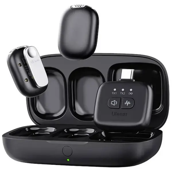 Ulanzi ​Set Lavaliera Microfon Wireless RX TX USB-C Ulanzi A30 Wireless Lavalier Tiny Microphone A014GBB1