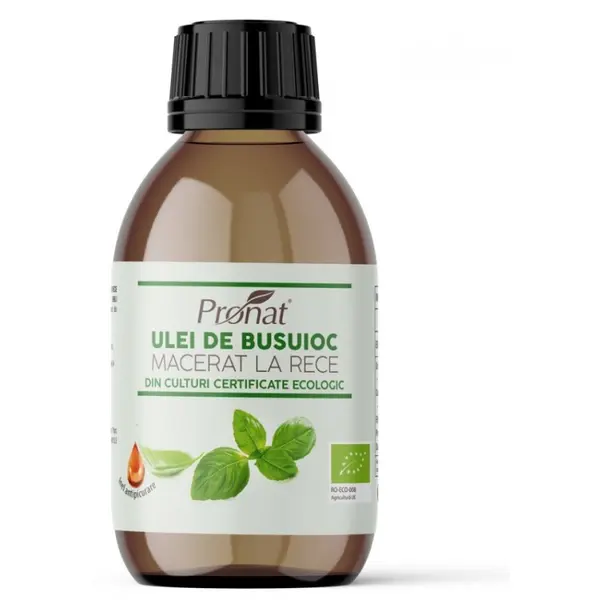 Ulei BIO de Busuioc, Macerat la Rece, 100 ml, Pronat