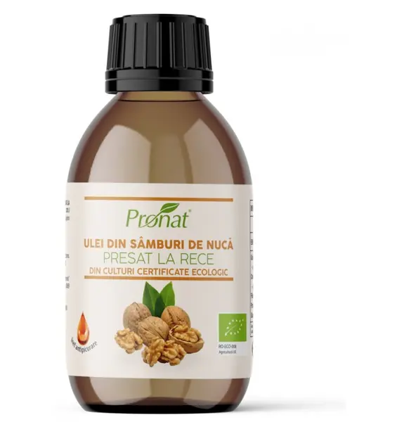 Ulei BIO din samburi de nuca presat la rece, 100 ml