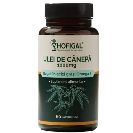 Ulei de canepa 1000 mg 60 capsule moi