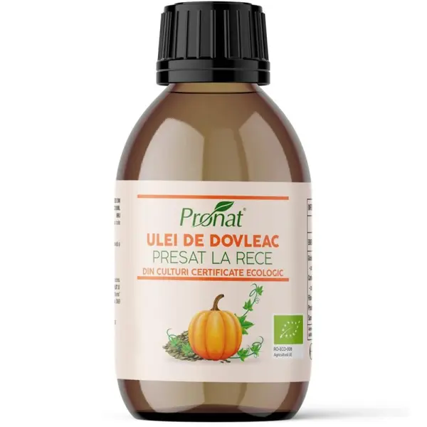 Ulei de Dovleac Presat la Rece din Seminte Neprajite (crude), Bio, 100 ml