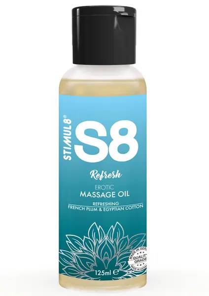 Ulei de masaj S8 Refresh - French Plum & Egyptian Cotton, prune si bumbac, 125 ml