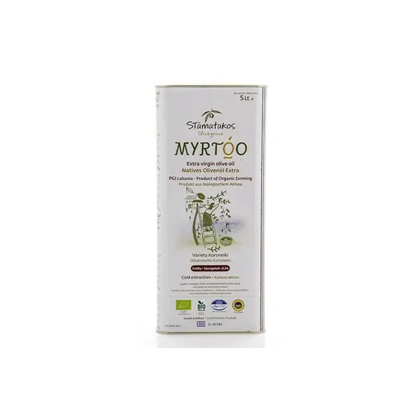 Ulei de masline extravirgin myrtoo bio 5l Stamatakos Olivegrove