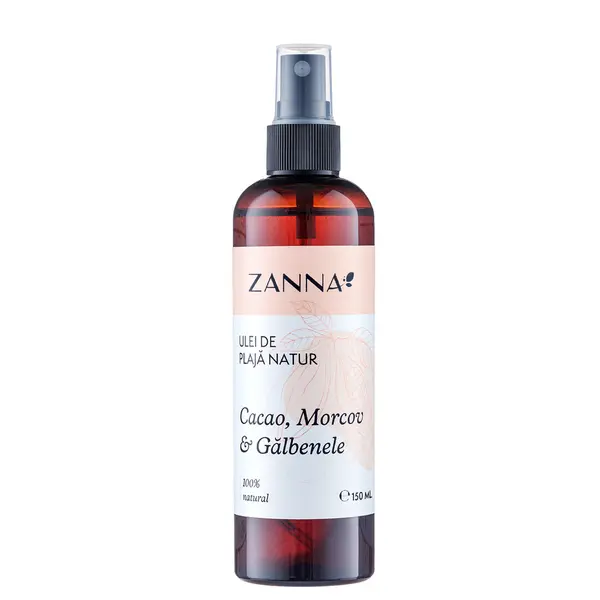 Ulei de plaja natur cu cacao si morcov & galbenele, 150ml, Zanna