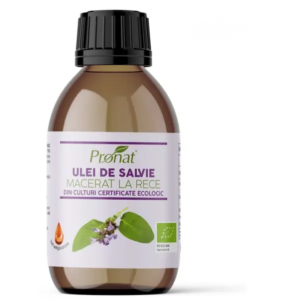 Ulei de salvie bio macerat la rece pentru gust natural