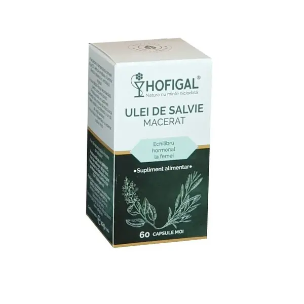 ULEI de Salvie macerat - echilibru hormonal feminin, 60 capsule moi, HOFIGAL