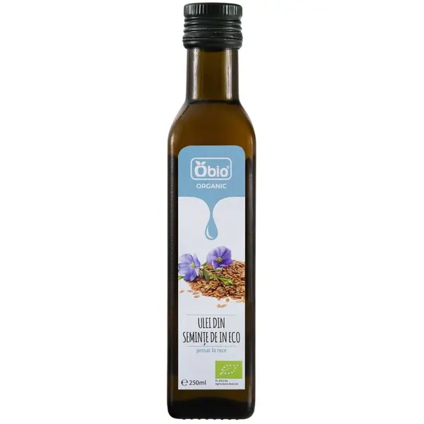 Ulei din seminte de in bio 250ml, Obio