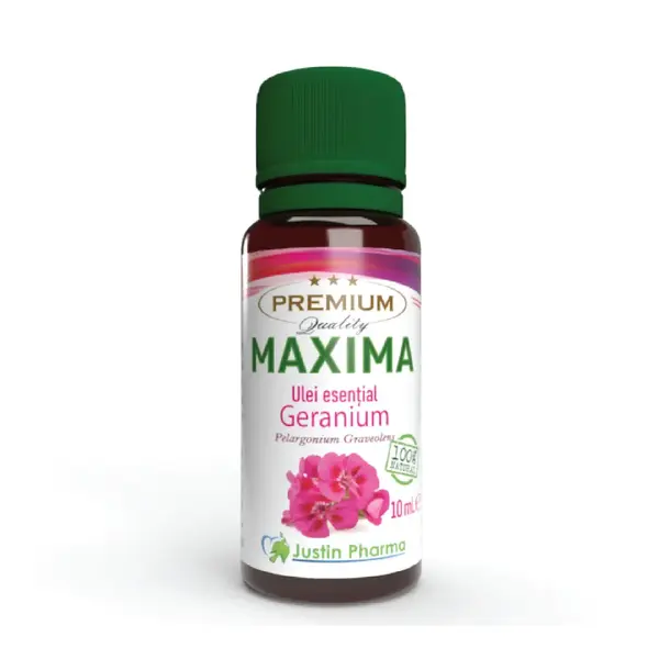 Ulei esential Geranium Maxima, uz extern, 10 ml, Justin Pharma
