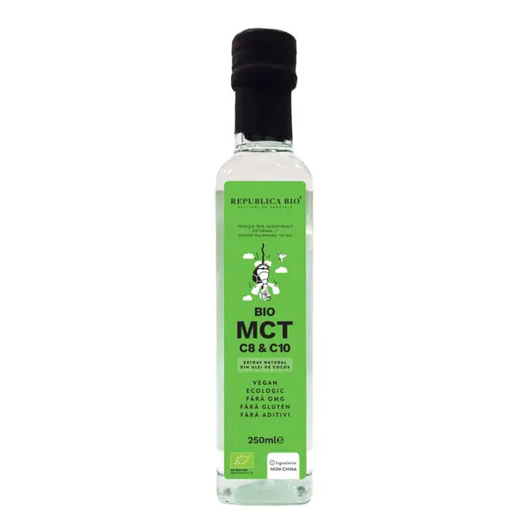 Ulei MCT BIO C8 & C10 din ulei de cocos fara gluten, 250ml, Republica Bio