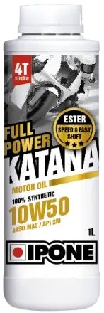 Ulei moto 4T Ipone Full Power Katana 10W50 100% Sintetic ESTER - JASO MA2 - API SM, 2L