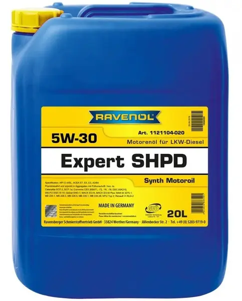 Ulei motor camion RAVENOL Expert SHPD 5W30 1121104-020, volum 20 litri, sintetic 20L