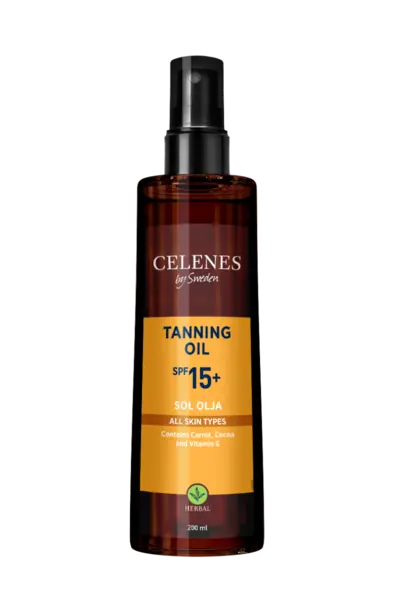 Ulei pentru bronzare cu protectie solara Herbal SPF15, 200ml, Celenes