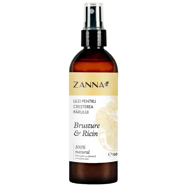 Ulei pentru cresterea parului cu brusture si ricin, 150ml, Zanna