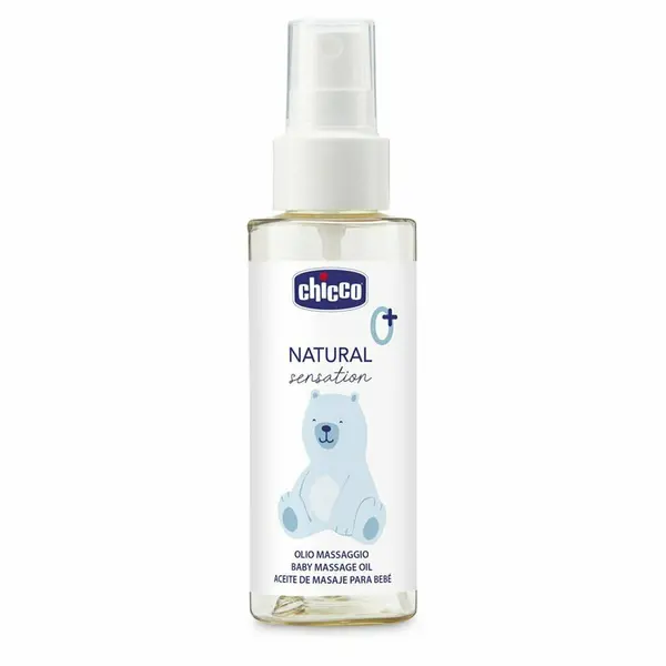 Ulei pentru masaj, Chicco, Cu ulei de migdala si vitamina E, Potrivita si pentru piele uscata, Testata dermatologic, Utilizare zilnica, 100 ml, 0 luni+