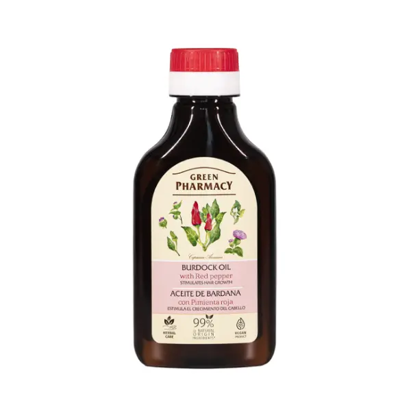 Ulei pentru scalp pentru cresterea parului cu Brusture si Ardei Iute, Green Pharmacy | 100 ml