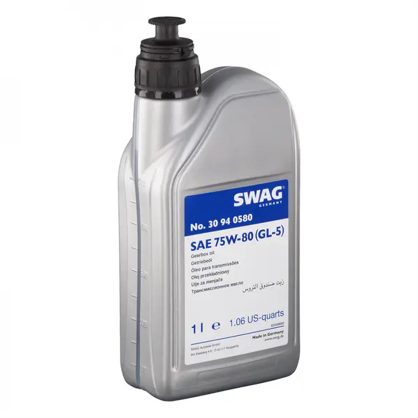 Ulei transmisie SWAG 75W80 GL-5 30 94 0580, galben, volum 1 litru 1L