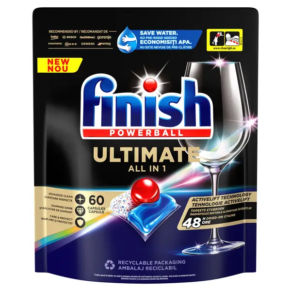 Ultimate detergent capsule pentru masina de spalat vase, 60 spalari