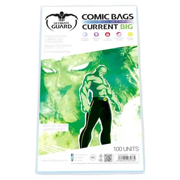 Ultimate Guard Comic Bags Big - Current Size (resigilabile)