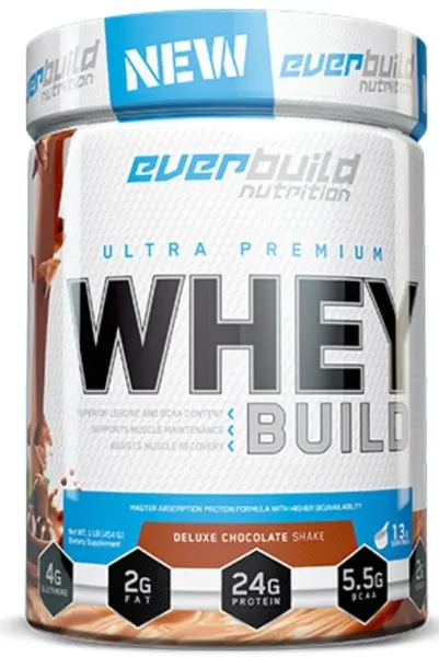 Ultra Premium Whey Build, cappuccino mocha, 454 g, Everbuild