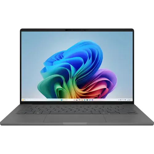 Ultrabook ASUS Zenbook A14 UX3407NA (Procesor Qualcomm Snapdragon X2 Elite X2E-88-100, 14inch WUXGA OLED, 32GB LPDDR5X, 1TB SSD, Qualcomm Adreno, Win11 Home, Gri)